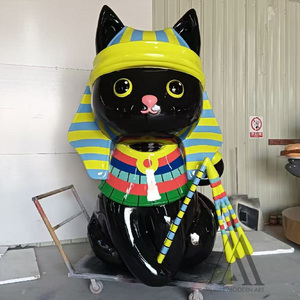 Figura de Gato Egipcio de Resina Personalizada, Mascota Comercial, Accesorio para Eventos y Exposiciones, Escultura de Gato de Resina de Tamaño Real - Product Image 1
