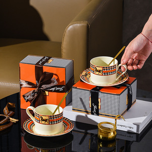 Hot bán cốc cà phê Tấm đặt cao cấp retro nước thủy tinh gốm bộ đồ ăn đặt cốc ánh sáng sang trọng tách trà tấm Bộ quà tặng - Product Image 4