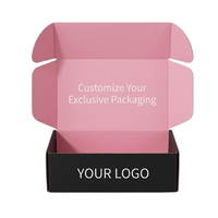 Boîte d'emballage pour hijab en carton ondulé avec logo personnalisé, design gratuit, écologique, boîtes d'expédition pour produits de beauté naturels, boîte à courrier en papier rose