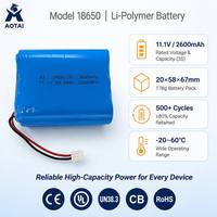Pack de batteries Li-Polymère 18650 personnalisé 3S 11.1V 2600mAh 28.86Wh rechargeable avec connecteur JST pour éclairage d'appoint photographique
