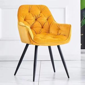<span class=keywords><strong>Chaise</strong></span> de salle à manger et fauteuil rembourrés en velours épais et doux avec pieds en acier <span class=keywords><strong>noir</strong></span>, velours <span class=keywords><strong>gris</strong></span> - Product Image 2