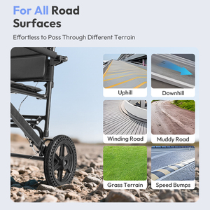 Fauteuil roulant pour handicapés abordable pour le <span class=keywords><strong>transport</strong></span> en alliage d'aluminium léger avec grand ressort - Product Image 5