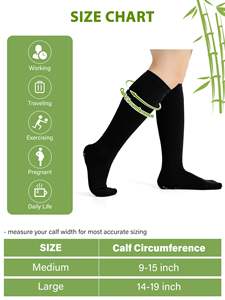 Calcetines de compresión de viscosa de bambú Embarazo Viajes Deportes Puntos antideslizantes Calcetines de compresión de agarre de talón grueso con infusión de cobre de Bambú - Product Image 5