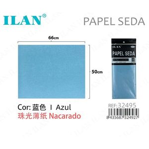 Carta Velina Blu Ilan 50x66 Cm Nacarato per Lavori Artigianali - Product Image 3