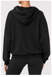 Sudadera con capucha para mujer, forrada <span class=keywords><strong>de</strong></span> vellón, con cremallera, color liso, oversize, informal, holgada, cálida, tipo cárdigan, para invierno - Product Image 3