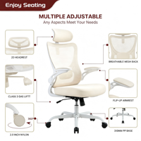Chaise de bureau ergonomique pivotante en maille, best-seller, confortable, moderne, de luxe, pour cadres, chaises de patron
