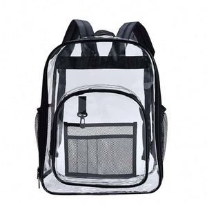 2023 Customized See Through Pvc Transparent <b>Backpack</b> for Student School Travel Clear Book Bags Clear Transparent School <b>Backpack</b> - Product Image 3