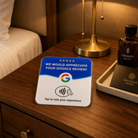 Carte NFC de commentaires Google en acrylique pour hôtel de luxe, plaque de retour d'opinion sans contact pour chambre d'hôtes, support robuste