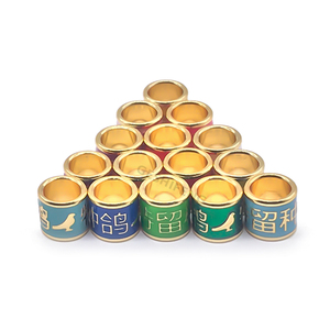 Anillas Personalizadas de Cobre <span class=keywords><strong>para</strong></span> Palomas Anilla <span class=keywords><strong>para</strong></span> Canarios 8.5mm Anilla Dorada Colorida <span class=keywords><strong>para</strong></span> Aves con Impresión - Product Image 6