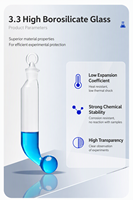 Flacons d'extraction Mojonnier stériles en verre borosilicaté 3.3 de 100 ml avec bouchon en liège pour l'extraction de la graisse laitière et support réglable