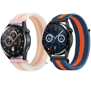 Venta al por mayor ajustable 20mm 22mm doble color correa de reloj de nylon elástico correa de reloj para Huawei Gt3 <span class=keywords><strong>Garmin</strong></span> Venu - Product Image 1