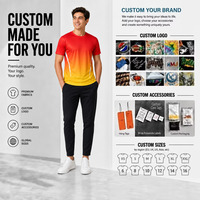 T-shirt de sport pour homme à séchage rapide, dégradé, manches courtes, respirant, maillot de course, impression de logo personnalisée, vêtements de sport OEM