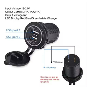 Thuốc lá nhẹ hơn Nhà Máy Giá DC 12-24V kép USB <span class=keywords><strong>Car</strong></span> Charger Ổ Cắm Chất liệu nylon với nắp chống thấm nước cho xe thuyền - Product Image 6