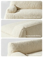 Ensemble de canapés modernes haut de gamme, personnalisables, minimalistes et confortables, en tissu Teddy luxueux pour salon.