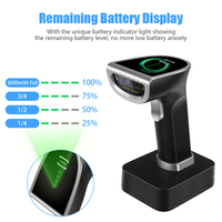CMOS QR CODE Reader Bar compatible con códigos 1d 2d 2D 2,4G Escáner de código de barras inalámbrico con base