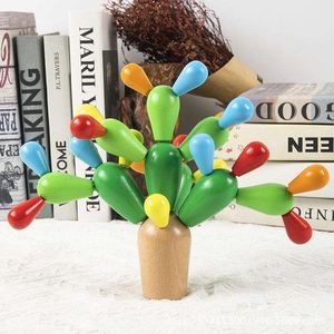 Puzzle en bois Montessori Cactus |   Blocs de construction pour enfants |   Jouet d'éveil et de motricité fine - Product Image 3