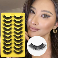 Super Offre de Septembre : 10 Paires de Faux Cils Faits Main, Réutilisables, Sans Cruauté Animale, Effet 3D pour Volume Spectaculaire et Naturel – Tendance Mode
