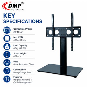 DS303 VESA 400x400 for 32"-55" LCD <strong>LED</strong> <strong>TV</strong> Tabletop Wall Mount Modern Living Room Metal <strong>TV</strong> <strong>Stand</strong> - Product Image 4