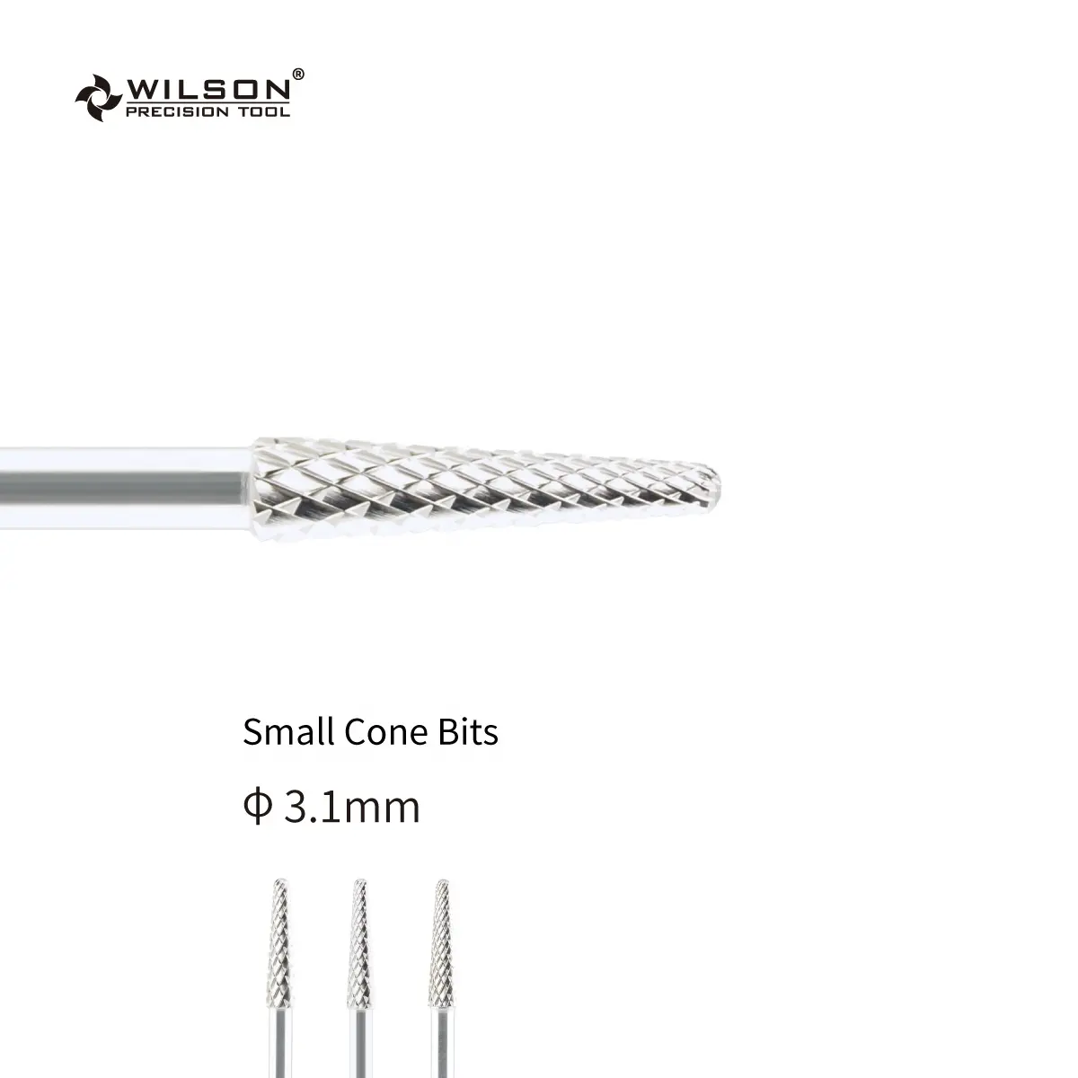 3.1mm Small Cone Bits Silver Coating Nail Drill Bit Set Easy To Clean And Disinfect Carbide Nail Bits Dental Bur