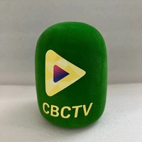 Pare-vent en mousse pour micro de chaîne de vidéosurveillance, avec logo imprimé, drapeau de microphone triangulaire ou carré pour interview TV
