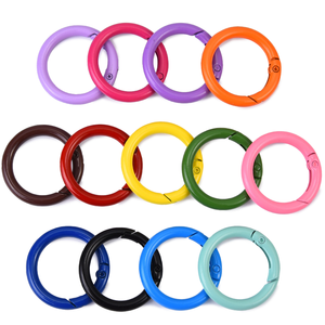 Móc Lò Xo Màu Móc Tròn <span class=keywords><strong>Carabiner</strong></span> Keychain Túi Clips Móc Kim Loại O Ring - Product Image 3