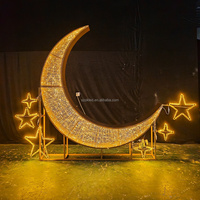 Lumières LED IP65 pour l'extérieur, décorations de luxe pour les rassemblements de l'Aïd, les mariages, les mosquées, le Ramadan, l'Aïd, les fêtes islamiques, motif LED 3D, nouvelles lumières de lune