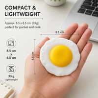 Jouet Squishy Œuf Frit Réaliste en TPR, Balle Anti-Stress à Presser en Forme d'Aliment, Fidget pour Vitrine de Magasin de Cadeaux