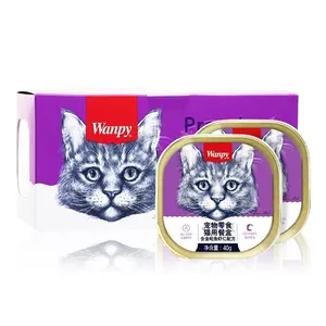 Wanpy Pet Snack Mèo Ăn hộp với cá ngừ và tôm công thức