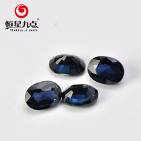 2GN02013A Forever Star Vente en gros Saphir noir chinois naturel traité thermiquement taille poire 1 carat 7*5mm avec expertise tierce