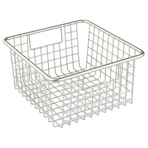 Cesta de almacenamiento de malla de alambre de metal de acero inoxidable para cocina de frutas y verduras multifuncional