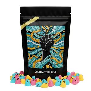 Sacs en mylar à fermeture éclair, à toucher doux, résistants aux odeurs, personnalisés, imprimés, pour l'emballage de bonbons gélifiés, logo personnalisé - Product Image 1