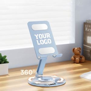 Custom Logo Metal <b>Stand</b> <b>Desk</b> Foldable Office Universal Promotional Business Advertising Gift Rotatable Tablet <b>Phone</b> Holder - Product Image 1