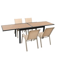 Ensemble de table et chaises de salle à manger rétractables en aluminium pour patio extérieur et jardin