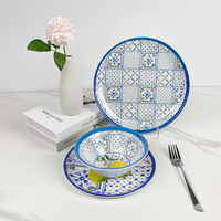 Vente en gros d'ensembles de vaisselle en mélamine avec logo personnalisé fournisseur chinois d'assiettes et bols ronds plats pour la cuisine de restaurant