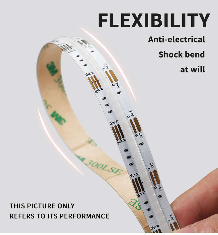 FCOB COB Flexible High Density RGBW LED Strip 20W/m DC24V White 6000K Dimmable LED Strip For Bedroom