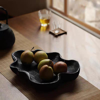 Assiette à fruits en bambou style Wabi-sabi, assiette décorative faite à la main, nouveau style chinois, vente en gros pour les maisons d'hôtes et les hôtels