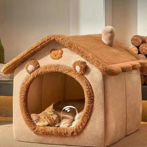Cozy Warm Cat Bed House Contemporary Sponge Cat House Extraíble y lavable Pet Cave Soft Cómodo Dog Nest Shelter - Product Image 5