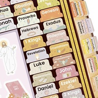 Étiquettes spécifiques à la Bible, imperméables, laminées, film mat, grande police, trous de positionnement pour index, autocollantes