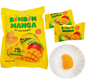Bonbons en gros Bonbon <span class=keywords><strong>Manga</strong></span> Gummy <span class=keywords><strong>Candy</strong></span> saveur fruitée douce en forme de mangue, bonbons mous emballés individuellement, confiserie - Product Image 1