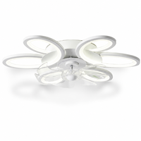 Ventilateur de plafond LED moderne avec lumière, variateur d'intensité, silencieux, télécommande, 6 vitesses, lampe en acrylique pour salon