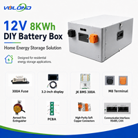 Boîtier de batterie DIY VOLOND 12V 4S 628Ah LiFePO4 7KWh en acier avec BMS JK 300A + équilibreur 2A, garantie 10 ans, certifié CE, flexible pour solaire/camping-car