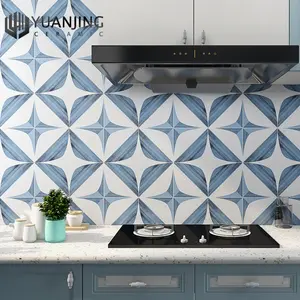 factory wholesale high quality 200x200mm blue colorful all-porcelain bathroom non-slip floor tiles ceramics living room hotel