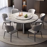 Ensemble de table et chaises de salle à manger rondes en marbre de luxe moderne, 4, 6 ou 8 places, pour cuisine, salle à manger, salon, design de mobilier complet en métal