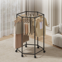 Séchoir à linge hexagonal rotatif moderne en plastique, sur pied, pour dortoir, intérieur, vente en gros, directement de l'usine