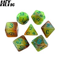 Ensemble de dés polyédriques en acrylique personnalisés de 7 pièces pour jeux de rôle sur table, jeux de rôle DND, fabrication OEM, vente en gros