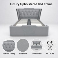 Modernes Luxuriöses PU-Leder-Bett mit Stauraum und Minimalistischem Design für Hotels und Haushalte