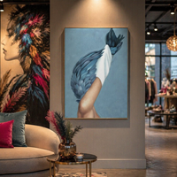 Peintures sur toile imprimées numériquement, portrait de femmes nues sexy, cadre en bois coloré, pour décoration murale de salon