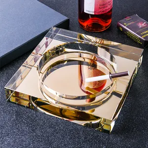 Creative and trendy crystal ashtrays grand and simple customized advertising for home living room office and glass ashtrays