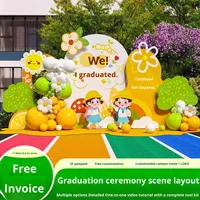 Decoración de Pared para Actividades Escolares con Globos y Panel de KT Impresos Digitalmente para Regreso a Clases y Graduación, Jardín de Infancia y Primaria