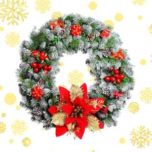 2025 adornos de decoración de árbol de Navidad rojo flor Artificial Flor de Pascua dorada brillo flores de Navidad - Product Image 2